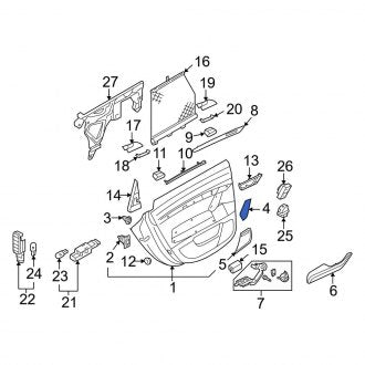 New OEM Genuine Audi, Rear Right Lower Speaker Cover - Part # 4F0035436AK38