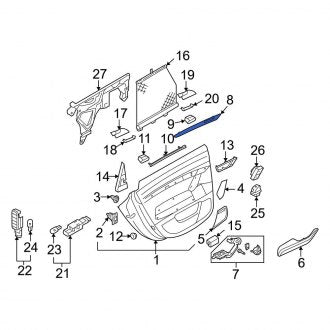 New OEM Genuine Audi, Rear Right Door Trim Molding - Part # 4F0867420F7V7