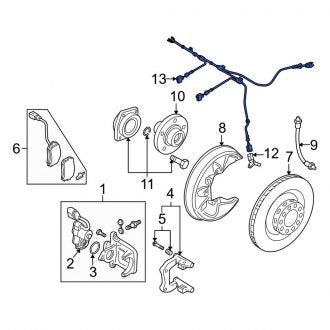 New OEM Genuine Audi, Front ABS Wheel Speed Sensor Wiring Harness - Part # 4F0972252