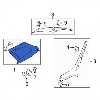 New OEM Genuine Audi, Rear Left Interior Quarter Panel Trim Panel - Part # 4F9867287B1RK