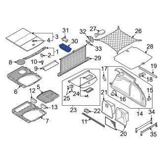 New OEM Genuine Audi, Left Outer Partition Panel Bracket - Part # 8E9861711