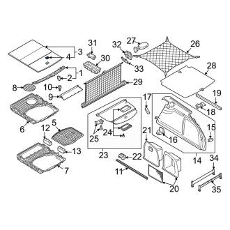 New OEM Genuine Audi, Cargo Cover Handle - Part # 4B9887183CK38