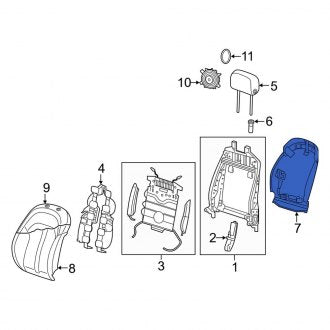 New OEM Genuine Audi, Front Seat Back Panel - Part # 4G8881969NBMH