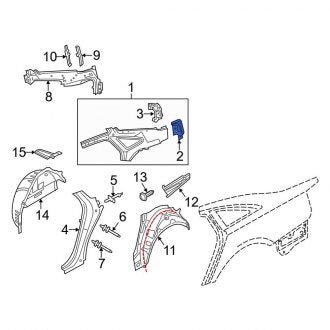 New OEM Genuine Audi, Rear Right Quarter Panel Extension - Part # 4G5810614