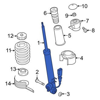 New OEM Genuine Audi, Rear Suspension Shock Absorber - Part # 4G5513035F