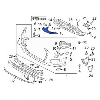 New OEM Genuine Audi, Front Right Bumper Cover Reinforcement - Part # 4K0807098