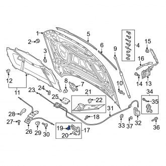 New OEM Genuine Audi, Hood Latch Bracket - Part # 3B0919136A