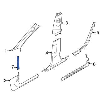 New OEM Genuine Audi, Right Upper Body A-Pillar Trim Panel - Part # 4K0867234C3GX