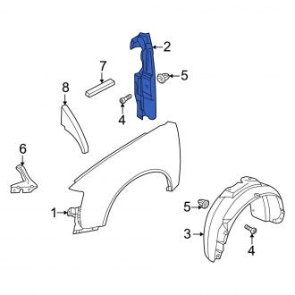 New OEM Genuine Audi, Left Fender Seal - Part # 4Z7821111