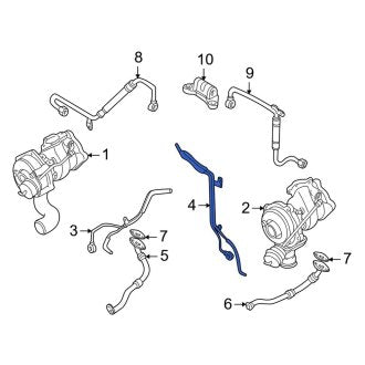 New OEM Genuine Audi, Left Turbocharger Oil Line - Part # 078145718AF