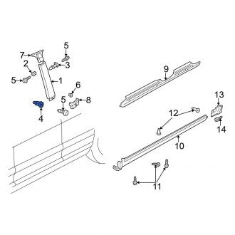 New OEM Genuine Audi, Lower Body B-Pillar Molding Insulator - Part # 4B0853379