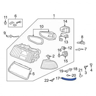 New OEM Genuine Audi, Front Left Headlight Bezel - Part # 4D0853207C