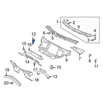 New OEM Genuine Audi, Left Cowl Support - Part # 4D0805601