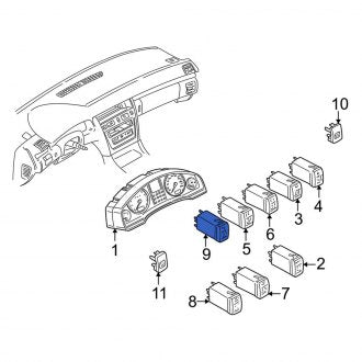 New OEM Genuine Audi, Seat Heater Switch - Part # 4D0963563DB98