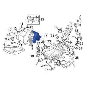 New OEM Genuine Audi, Front Left Seat Back Panel - Part # 4D0881969LCWN