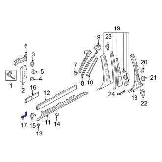 New OEM Genuine Audi, Left Rocker Panel Molding Trim Insert - Part # 4D0810219B