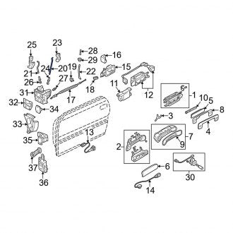 New OEM Genuine Audi, Front Right Door Lock Operating Rod - Part # 4D0837134B