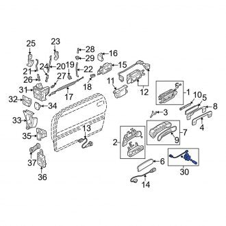 New OEM Genuine Audi, Rear Left Door Lock Cylinder - Part # 4A0839825