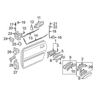 New OEM Genuine Audi, Rear Door Lock Operating Rod - Part # 4D0839133F