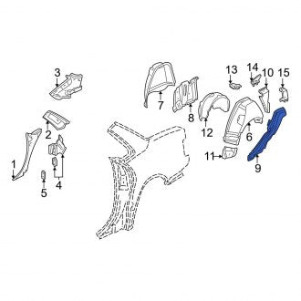 New OEM Genuine Audi, Left Wheel Housing Bracket - Part # 4D0813831B