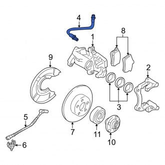 New OEM Genuine Audi, Rear Right Brake Hydraulic Hose - Part # 4D0611775B