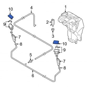 New OEM Genuine Audi, Front Right Headlight Washer Cover - Part # 4E0955282AAGRU