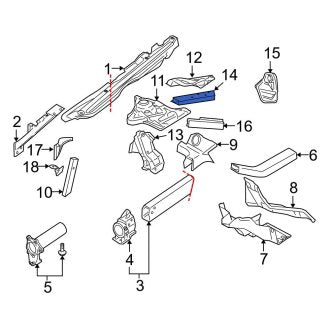 New OEM Genuine Audi, Left Fender Rail Bracket - Part # 4E0806163G