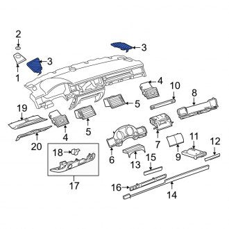 New OEM Genuine Audi, Right Dashboard Air Vent Trim - Part # 4E0819794B6PS