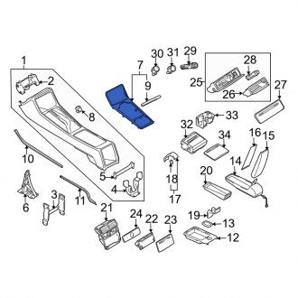 New OEM Genuine Audi, Rear Console Trim Panel - Part # 4E0863321B7L5