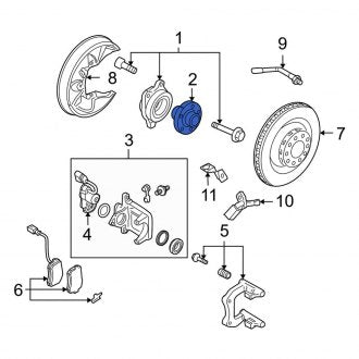 New OEM Genuine Audi, Front Wheel Hub - Part # 4D0407613E