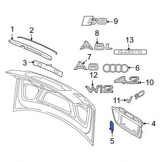 New OEM Genuine Audi, Front License Plate Bracket - Part # 4E0807287AJ1RR