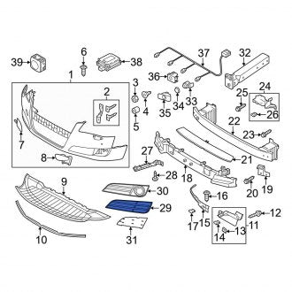 New OEM Genuine Audi, Front Left Grille - Part # 4H0807679G3FZ