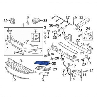 New OEM Genuine Audi, Front Left Fog Light Trim - Part # 4H0807679F3FZ