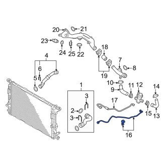 New OEM Genuine Audi, Engine Coolant Reservoir Hose - Part # 4H0121081AB