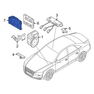 New OEM Genuine Audi, Anti-Theft Control Module Bracket - Part # 4H0907372A