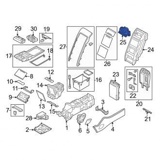 New OEM Genuine Audi, Upper Console Lid - Part # 4H4862502