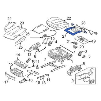 New OEM Genuine Audi, Front Left Lower Outer Seat Heater Pad - Part # 4H0963551A