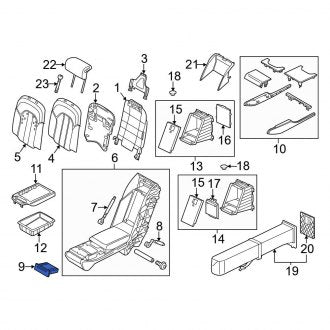 New OEM Genuine Audi, Rear Seat Armrest Cup Holder - Part # 4H0885995A6PS