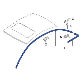 New OEM Genuine Audi, Right Roof Drip Molding - Part # 4H0853704B2ZZ