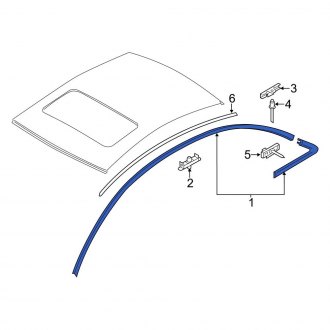 New OEM Genuine Audi, Left Roof Drip Molding - Part # 4H0853703B2ZZ