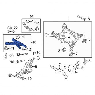 New OEM Genuine Audi, Front Right Lower Forward Suspension Control Arm - Part # 4H0407152C