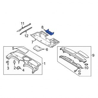 New OEM Genuine Audi, Rear Center Package Tray Access Cover - Part # 4H0863688B