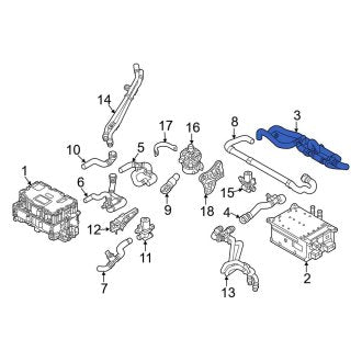 New OEM Genuine Audi, Drive Motor Battery Pack Coolant Hose - Part # 4N0122061A