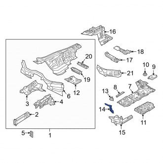 New OEM Genuine Audi, Center Left Floor Pan Reinforcement - Part # 4N0803639B