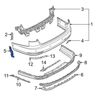 New OEM Genuine Audi, Rear Left Bumper Cover Support Rail - Part # 4N0807095D