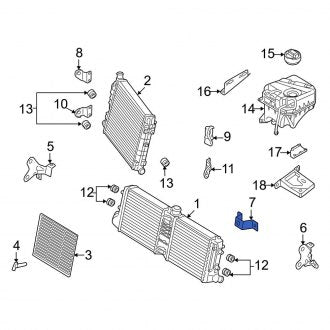 New OEM Genuine Audi, Right Lower Outer Radiator Mount Bracket - Part # 420121232B