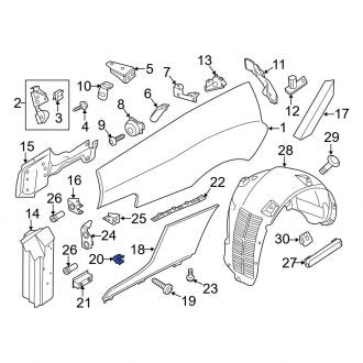 New OEM Genuine Audi, Quarter Panel Clip - Part # 427857942