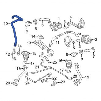 New OEM Genuine Audi, Right Secondary Air Injection Pump Hose - Part # 427131605H