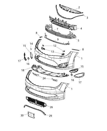 New 2017-2020 Fits Chrysler Pacifica, Voyager Plate Kit - Part # 68234436AA