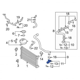 New OEM Genuine Audi, Lower Radiator Coolant Hose Adapter - Part # 6Q0122291F